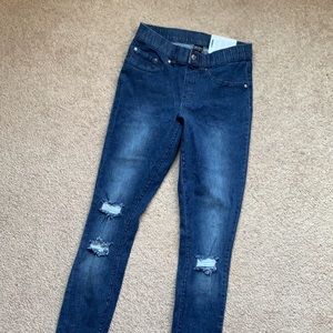 Hue ripped knew denim skimmer jeggings
